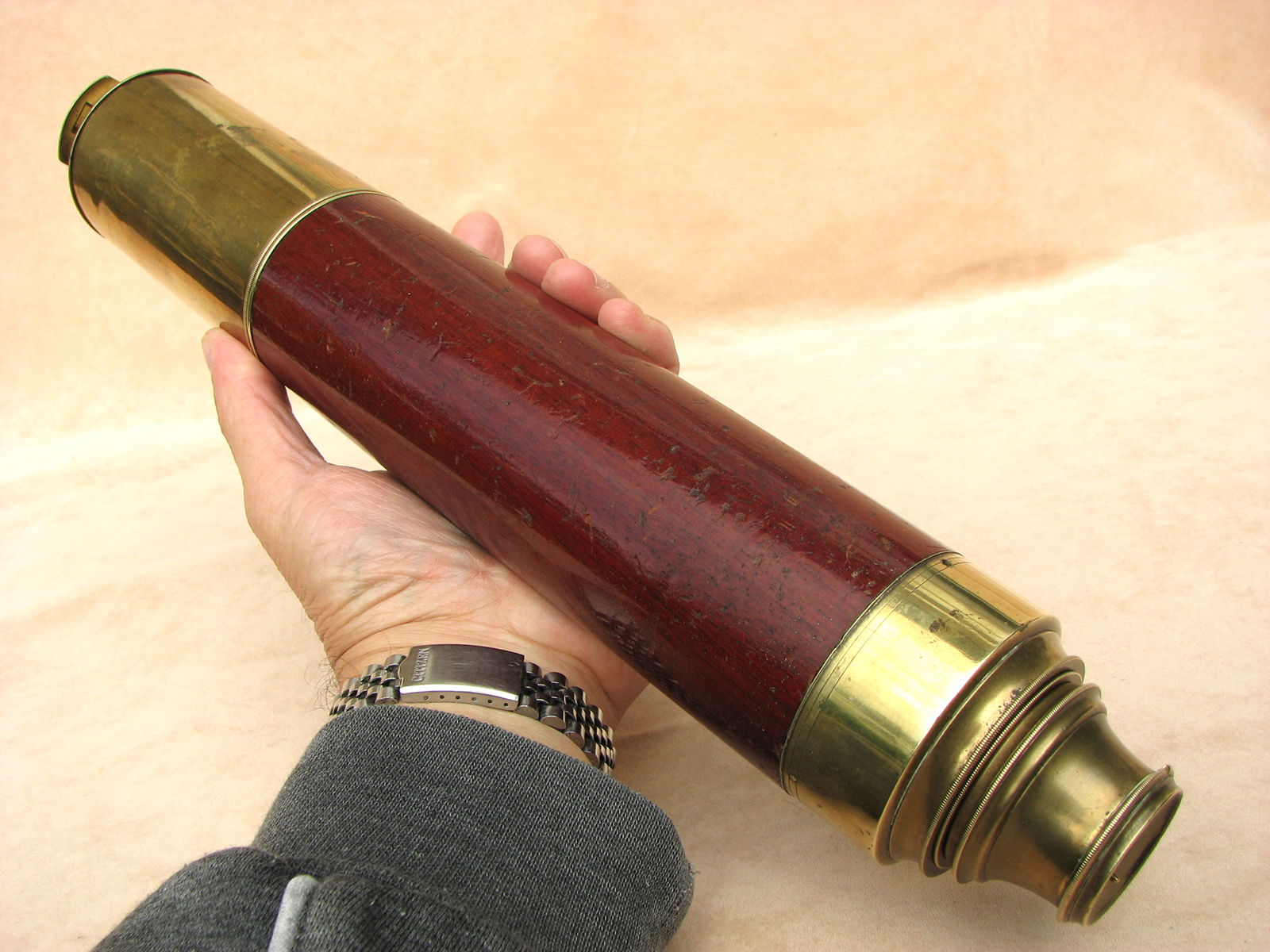 Early 19th century 2 draw Naval telescope signed P & P Gally, London